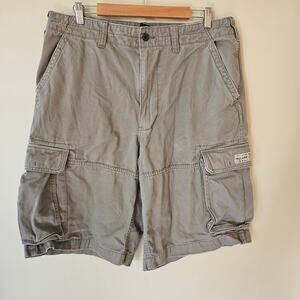 Vintage Y2K Polo Jeans Co. Ralph Lauren Grey Baggy Cargo Shorts, Size 36